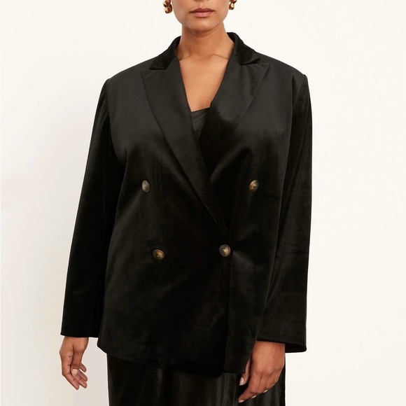 Vince velvet double breasted plus size blazer - Picture 5 of 11